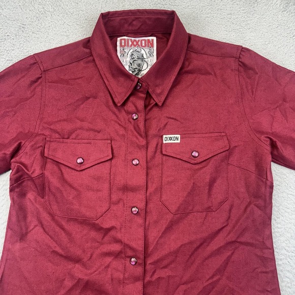 Dixxon Flannel Bordeaux Shirt Womens Medium Maroon Long Sleeve Polyester Western - Picture 4 of 14